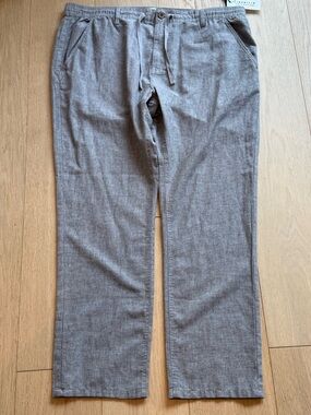 Projek Raw Men’s Grey Linen Cotton Drawstring Pants NWT Casual Trousers Luxury
